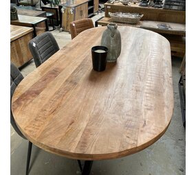 Eettafel deens ovaal mangohout moreno 160 t/m 220 cm