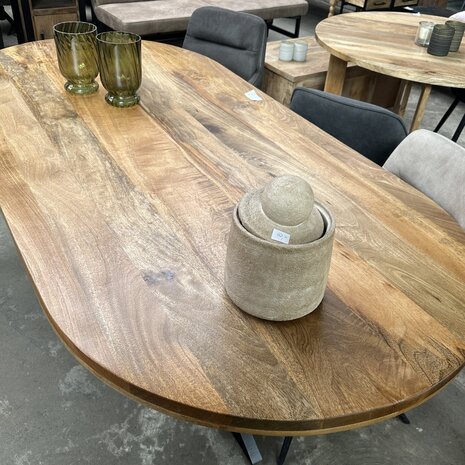 Eettafel deens ovaal mangohout 160 t/m 200 cm