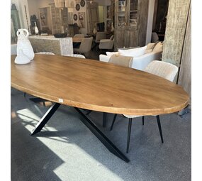 Eettafel Denia ovaal 260 t/m 300 cm mangohout matrix Eettafel Denia ovaal 260 t/m 300 cm mangohout matrix