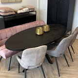 Eettafel ovaal zwart mangohout Preto - 4 afmetingen Eettafel ovaal zwart mangohout Preto - 4 afmetingen