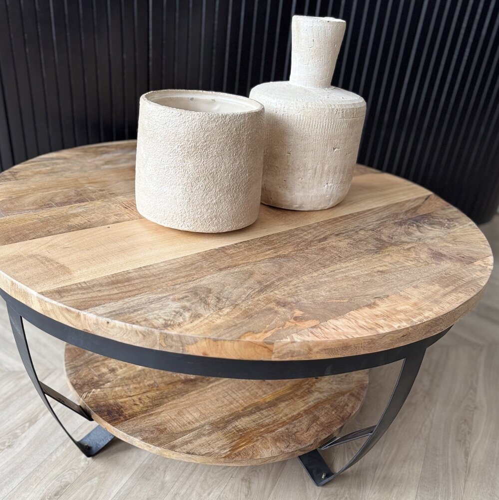 Salontafel Paras Ø 90 cm mangohout Salontafel Paras Ø 90 cm mangohout