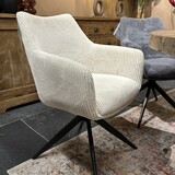 Eetstoel ribstof white - draaibaar