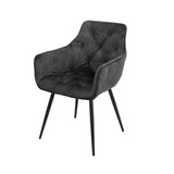 Eetkamerstoelen Houston Velvetstof / adore grey antraciet