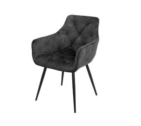 Eetkamerstoelen Houston Velvetstof / adore grey antraciet Eetkamerstoelen Houston Velvetstof / adore grey antraciet