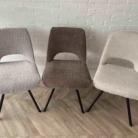 Eetstoel hk - teddy light grey Eetstoel hk - teddy light grey