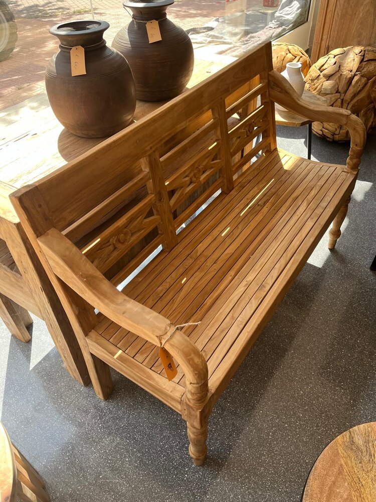 Stationsbank teak 130 cm