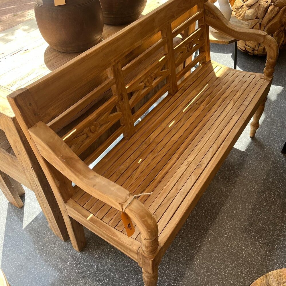 Stationsbank teak 130 cm