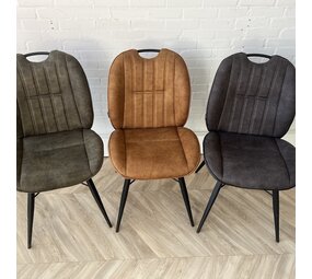 Stoel Shelton - 3 kleuren;  cognac, groen en antraciet Stoel Shelton - 3 kleuren;  cognac, groen en antraciet