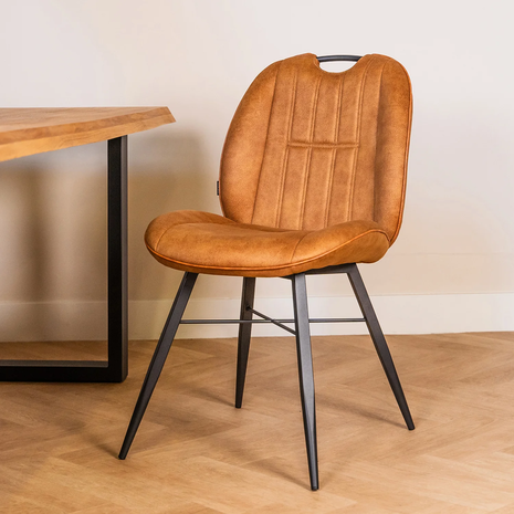 Stoel Shelton - microvezelstof 3 kleuren: cognac, groen en antraciet Stoel Shelton - microvezelstof 3 kleuren: cognac, groen en antraciet