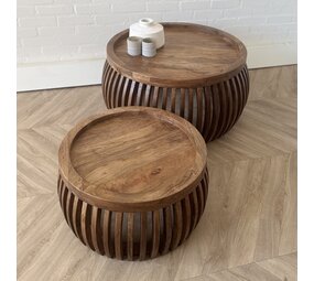 Salontafel Cadiz curve set van 2 - brown Salontafel Cadiz curve set van 2 - brown