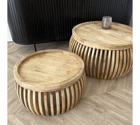 Salontafel Cadiz curve set van 2 -  natural Salontafel Cadiz curve set van 2 -  natural