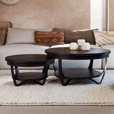 Salontafel Paras Ø65 cm mangohout zwart Salontafel Paras Ø65 cm mangohout zwart