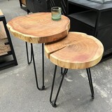 Boomstam salontafeltjes - set van 2 Boomstam salontafeltjes - set van 2