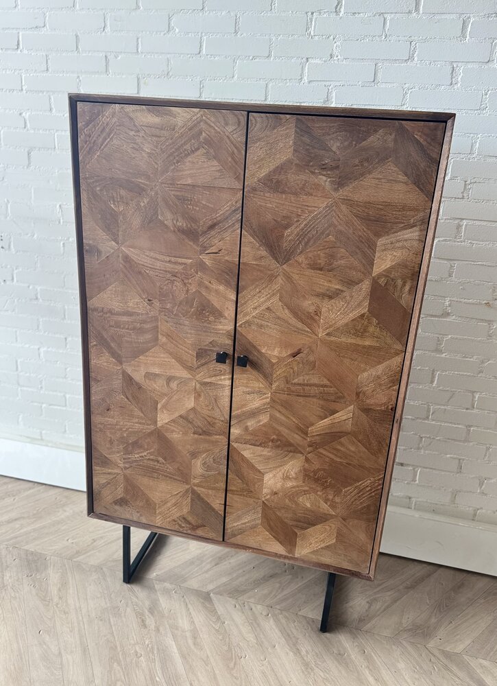 Kast Calpe - Brown mangohout metaal zwart Kast Calpe - Brown mangohout metaal zwart