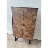 Kast Calpe - Brown mangohout metaal zwart