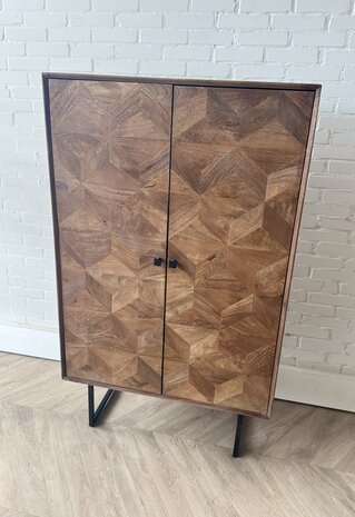 Kast Calpe - Brown mangohout metaal zwart Kast Calpe - Brown mangohout metaal zwart