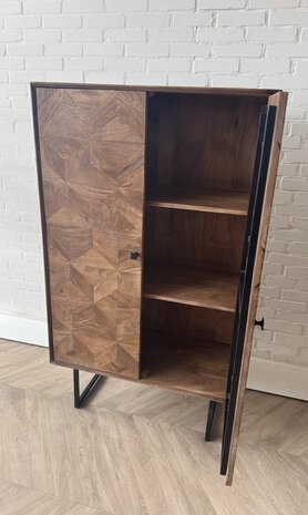 Kast Calpe - Brown mangohout metaal zwart Kast Calpe - Brown mangohout metaal zwart