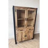 Kast New York / Britt - deur glas mangohout naturel