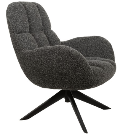 Fauteuil Eddy - 2 kleuren Teddy Boucle White/ Darkgrey