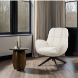 Fauteuil Eddy - 2 kleuren Teddy Boucle White / Dark grey