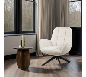 Fauteuil Eddy - 2 kleuren Teddy Boucle White / Dark grey