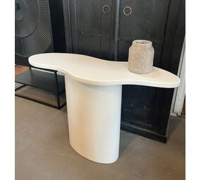 Sidetable organisch - wit MDF beton look