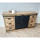Dressoir Bilbao/ Lotte mangohout metaal zwart 160 cm