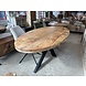 Eettafel ovaal; 160, 180 en 210 cm Mangohout matrix zwart Eettafel ovaal; 160, 180 en 210 cm Mangohout matrix zwart