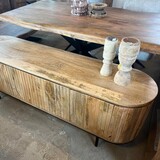 TV Meubel Pedrera 170 cm natural mangohout ribbel TV Meubel Pedrera 170 cm natural mangohout ribbel