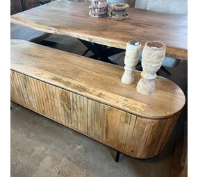 TV Meubel Pedrera 170 cm natural mangohout ribbel TV Meubel Pedrera 170 cm natural mangohout ribbel