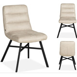 Stoel Bowie microvezelstof poten metaal zwart