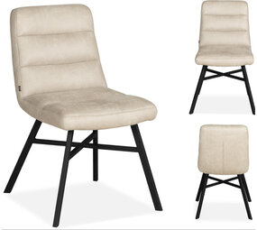 Stoel Bowie microvezelstof poten metaal zwart