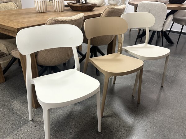 Kunststof Retro eetstoel stapelbaar - 3 kleuren