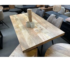 Eettafel recht mangohout 140x80 cm