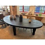 Eettafel zwart organisch mangohout