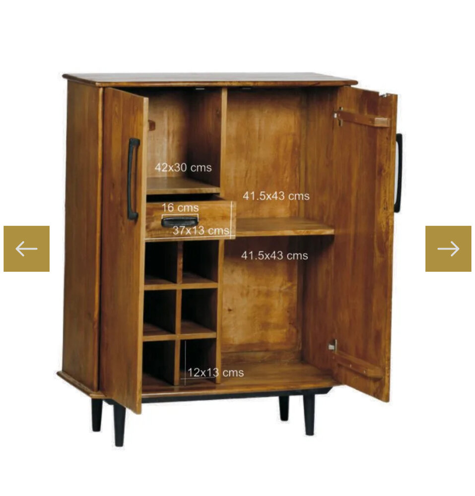 Livingfurn Kast Elias mangohout metaal