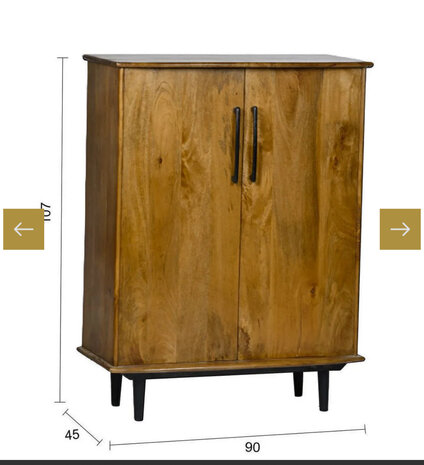 Livingfurn Kast Elias mangohout metaal