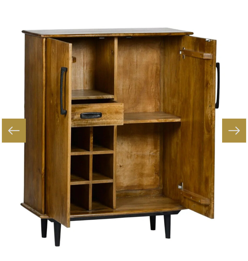 Livingfurn Kast Elias mangohout metaal