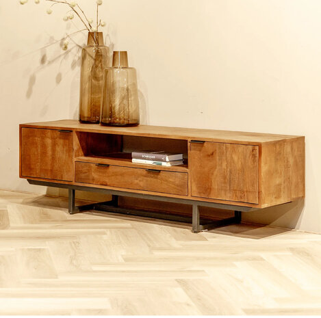 TV meubel Valdez mangohout metaal