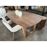 Livingfurn Eettafel Cortez | Bruin Mangohout | 200 en 270 cm