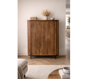 Kast Pedrera mangohout ribbel - Retro Kast Pedrera mangohout ribbel - Retro