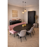 Eettafel Preto ovaal 160 t/m 220 cm zwart mangohout