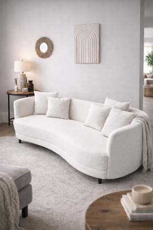 Bank Organisch XL White wafeltjes stof