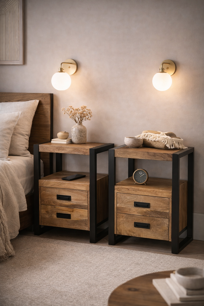 Nachtkastje Britt - set van 2 mangohout