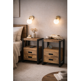 Nachtkastje Britt - set van 2 mangohout - Leverbaar begin maart