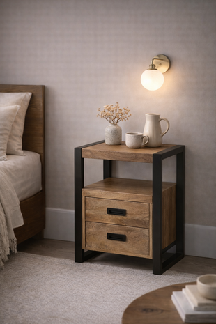 Nachtkastje Britt mangohout