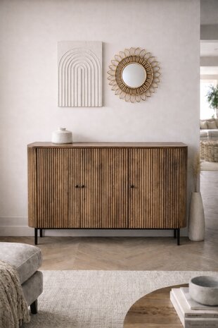 Dressoir Avila mangohout ribbel - 150 en 180 cm