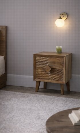 Nachtkasje Ibiza XL carved mango