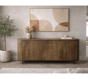 Dressoir Pedrera 210 cm retro mangohout ribbel