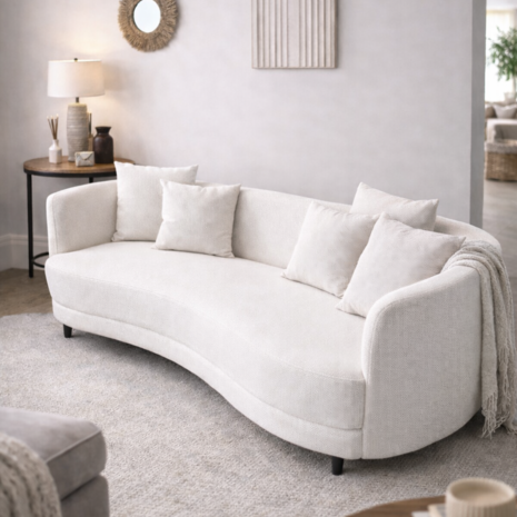 Bank Organisch XL White wafeltjes stof